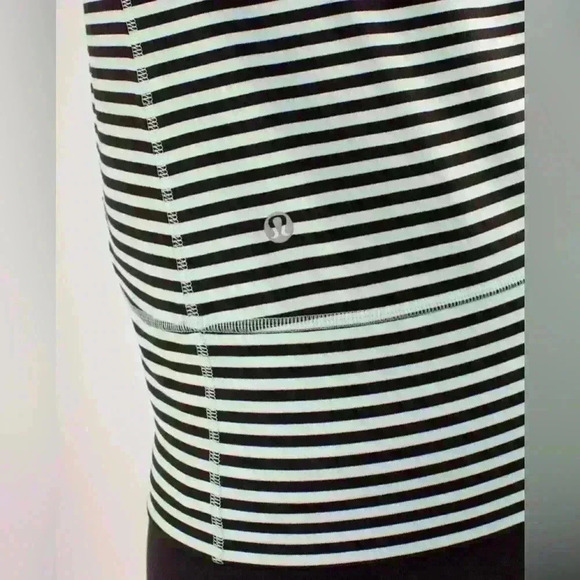 LULULEMON Daily Yoga Jacket Classic Stripe Mint Moment Black / Black Sz. 6 - Picture 7 of 16